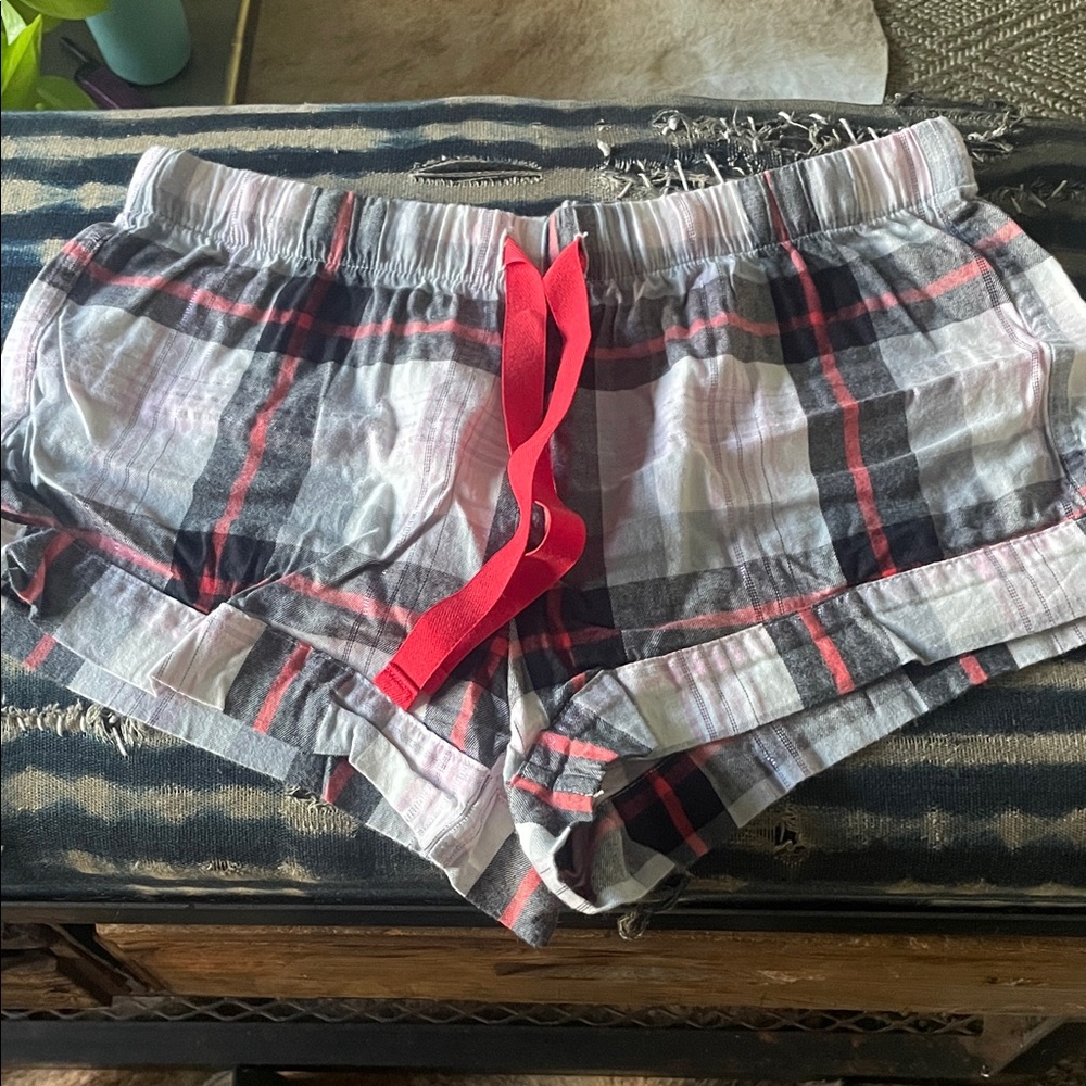 Victoria's Secret Plaid Pajama Shorts - Red and Black